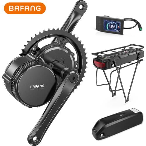 Bafang Mid Drive Motor 500W 36V BBS02B Electric Bicycle Conversion Kits with Sharp Tube / Rear Rack Battery 22.5Ah Ebike Option