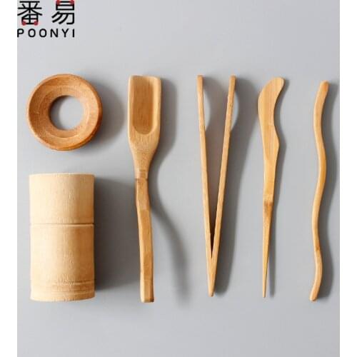 Chinese Style Tea Ceremony Six Gentleman Tea Set Tea Table Solid Wood Bamboo Utensils Tea Combination Accessories
