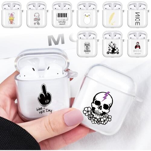 Cases for Apple AirPods 1st Gen /2nd Gen Soft Silicone Wireless Bluetooth Earphone Cover Simple Style Pattern Air Pod Cover