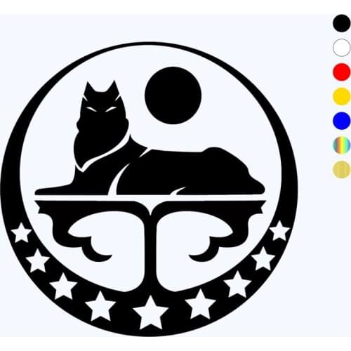 CK2635#15*15cm Chechen Wolf funny car sticker vinyl decal silver/black car auto stickers for car bumper window car decorations