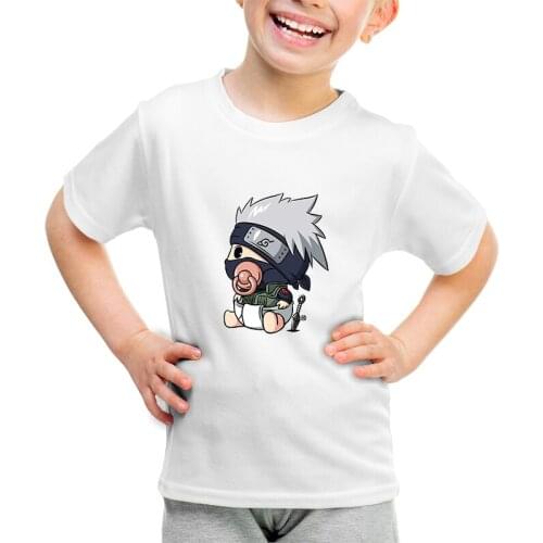 New Fashion Bandai Kids T Shirt Summer Naruto Short Sleeve O-neck Tshirt Tees for Baby Boys Casual Cartoon Tops Girls T-shirt
