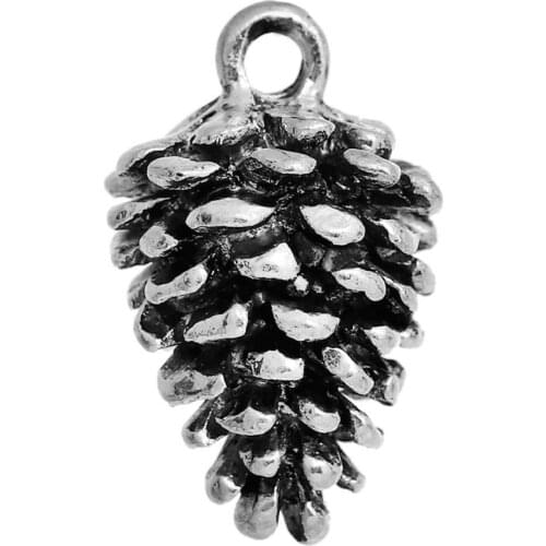 DoreenBeads Zinc Based Alloy 3D Charms Acorn Silver Color Copper Gold 10 PCs