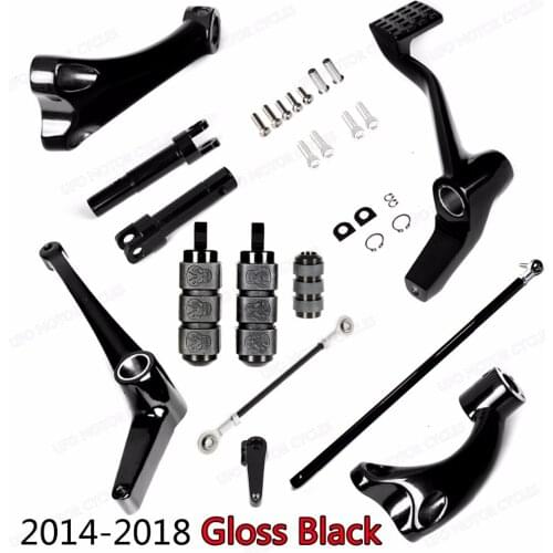 Gloss Black Forward Controls Rudyness Skull Pegs Levers Linkages For Harley 2014-2016 2017 2018 Sportster XL 883 1200 Models