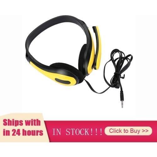 3.5mm Over-ear Gaming Headphones Stereo Earphones Red Yellow Blue Headset With Microphone For Laptop PC Computer Tablet Gamer