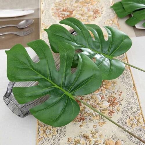 Artificial Plant Real Touch Artificial Turtle Back Leaves Simulation Green Plant Leaf Home Garden Flower Plant Accessories
