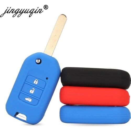 Jingyuqin 30pcs Silicone Car Remote Key Case Cover For Honda Jazz CivIc HRV CRV XRV Crider Odyssey Fit Freed Accord Protection