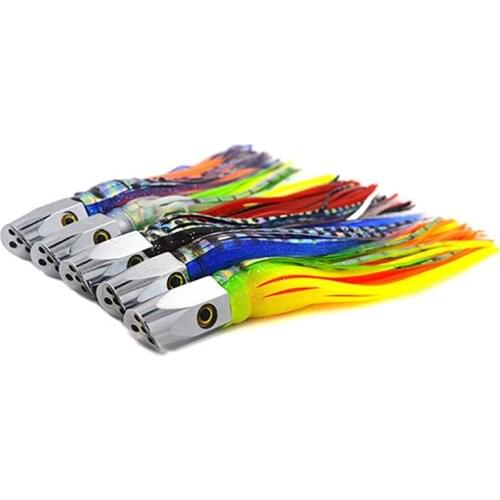 AS 1PC Trolling Bait Copper Head Seawater Lure 21cm90g Octopus Squid Skirt Angler Drag Fishing Marlin Tuna Boat Fishing Pesca