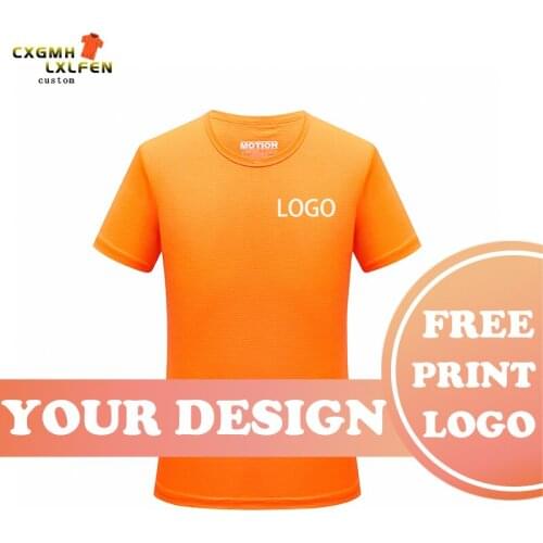 Summer T-shirt 9 color T-shirt custom logo short-sleeved high-end checkered quick-drying round neck printing DIY brand text
