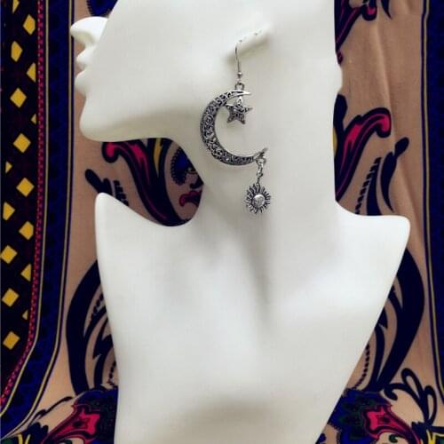 India Rajasthan Folk Style Silver Tribe Earrings temperament Women Hippie Jhumka Earrings Ancient Silver Tribe Earrings