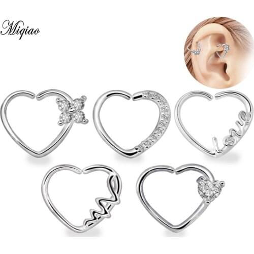 Miqiao 2pcs Fashionable Explosion Style Zircon Multifunctional Nose Ring Exquisite Body Piercing Jewelry