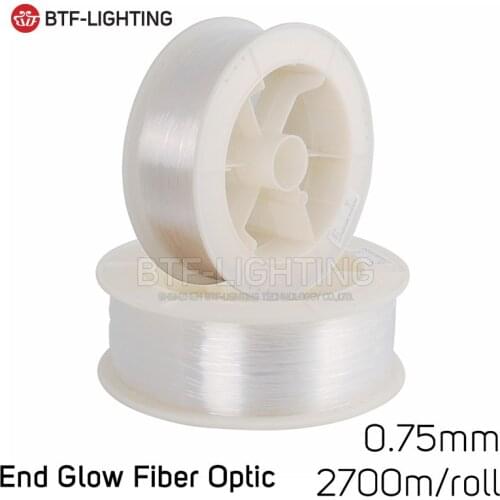 Mm2700 diameter 0.75m/roll of PMMA LED optical fiber cable end tail light emitting decoration lighting