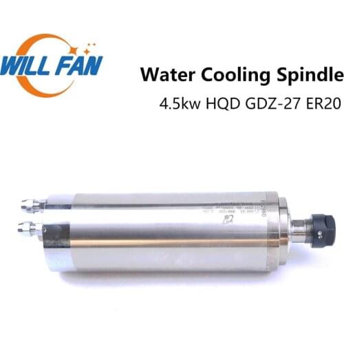 Will Feng HQD GDZ-27 4.5KW Water Cooling Spindle Dia 100x300mm 24000RPM Acrylic MDF Spindle Motor For CNC Roture Machine Parts