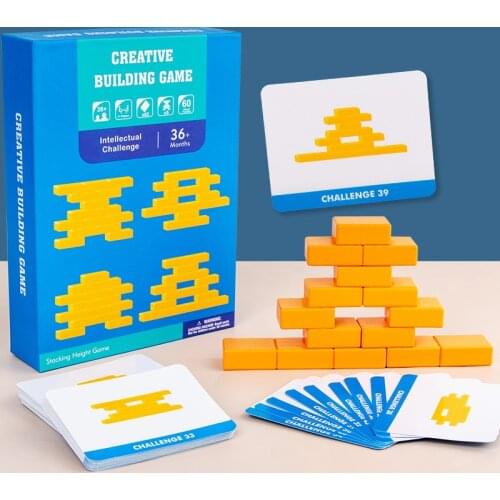 Children Logical Thinking Training Parent-child Board Game Creative Balance Block Game Early Education Wood Building Blocks
