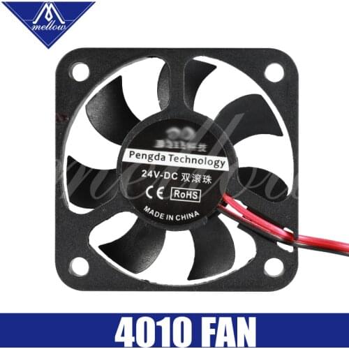 1pcs 12V/24V 3D Printer Small Cooling Dual Ball Bear 4010 Fan Cooling Extruder Hotend Special Small Fan 2 Wire
