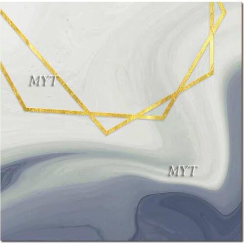 New Arrival Design Abstract Golden Lines Picture Handmade Oil Painting Fine Wall Canvas Art Modern Living Room Decoration Piece