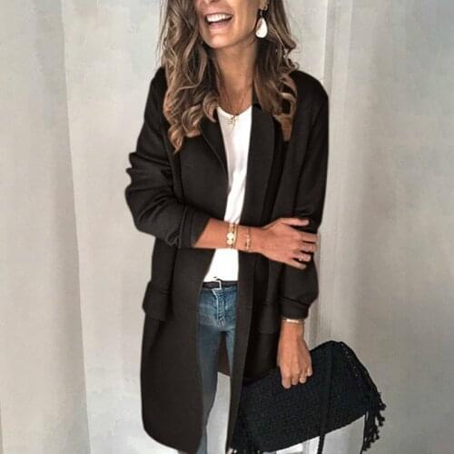 New Womens Business Blazers Spring Autumn All-match Female Jackets Slim Long-sleeve Casual Solid Blazer Women Clothes Top