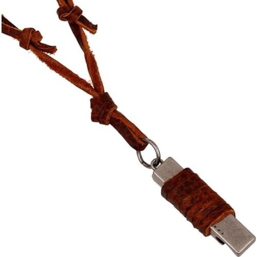 Punk Retro Choker Necklace Metal Pendant Statement Long Leather Chain Unisex Alloy Charms Vintage Fashion Handmade Jewelry Gift