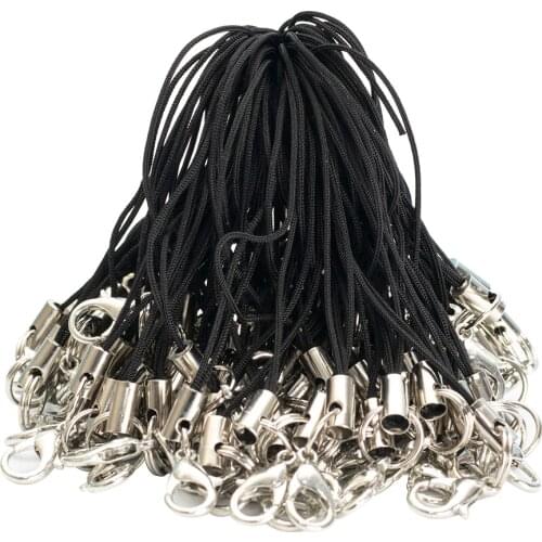 100pcs Colorful Double Circle Lobster Clasp Lanyard Strap Cord Cell Phone Mobile Craft Pendant DIY Handmade Materials