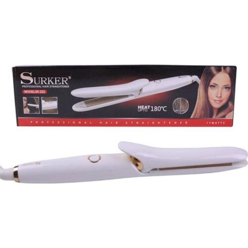 SURKER SK-232 Professional Electric Hair Straightener Ceramic Hair Curler Comb Brush Iron Negative Ion Hair Styling Crimper Tool