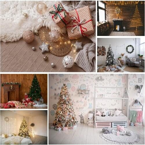 Christmas Indoor Theme Photography Background Christmas tree Children Portrait Backdrops For Photo Studio Props 21526 JPT-02