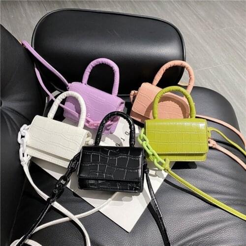 Super Mini Lipstick Bags Folds Shoulder Handle PU Leather Shoulder Bags For Women 2020 Summer Totes Handbags Crossbody Bags