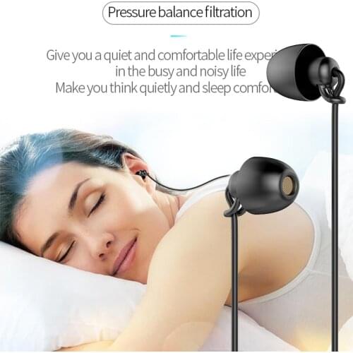 Universal In-ear 3.5 mm Sleep Earphones Soft Silicone Soundproof And Noise-Proof Earbuds With Microphone Bass Hifi Headphones