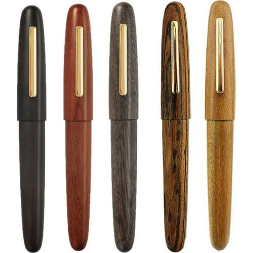 5 Colors Optional Vintage Jinhao 9056 Wood Golden Clip Fountain Pen Screw Cap Fine F Nib 0.5mm Writing Gift Business Graduation