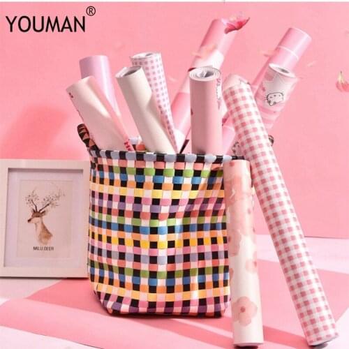 YOUMAN waterproof pvc pink pattern stickers wallpaper For Kids Room Bedroom for self-adhesive wallpaper renovation of furniture