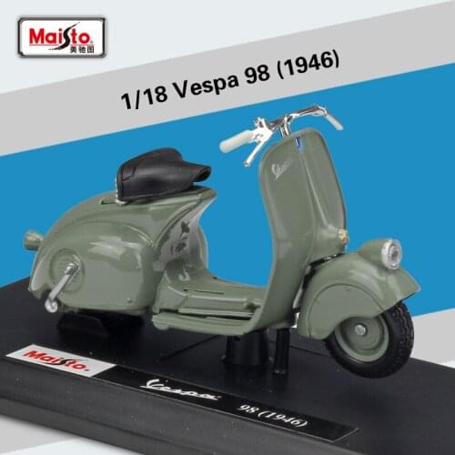 Welly 1:18 Diecast 1946 98 High Simulator Motorcycle Bike Scooter Motorbike Alloy Metal Model