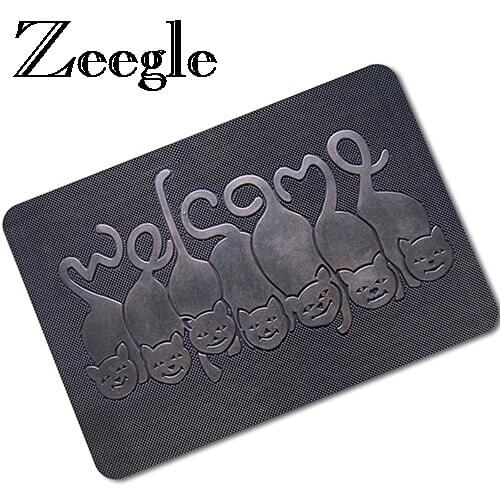 Zeegle 3D Printed Floor Mat Rubber Doormat Outdoor Rugs Welcome Entrane Mats Anti-slip Hallway Rugs Kitchen Bathroom Carpets