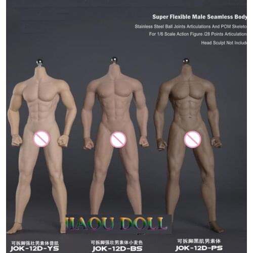 New JIAOUDOLL 1/6 Scale Male Seamless Body Figure with Detachable Foot Super Strong Muscle Body for 12 Inches DIY Action Figures