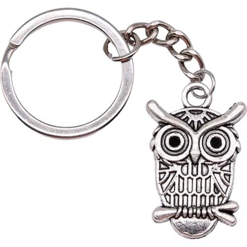 1 Piece Jewelry Car Key Chain Party Gift Keychains 33x21mm Owl Charms Key Rings