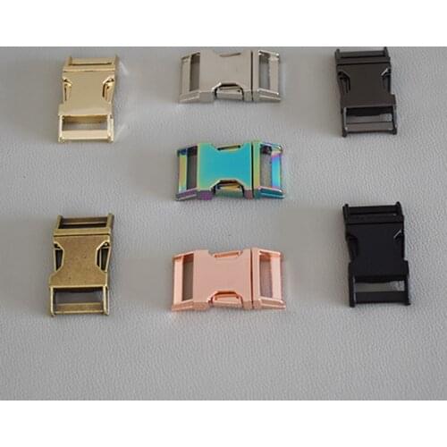 10 Pcs/Lot Rose gold Metal Buckles Adjustable Release Clasp and Slides for 20mm Webbing Straps, Tactical Bags, Pet Collar, DIY