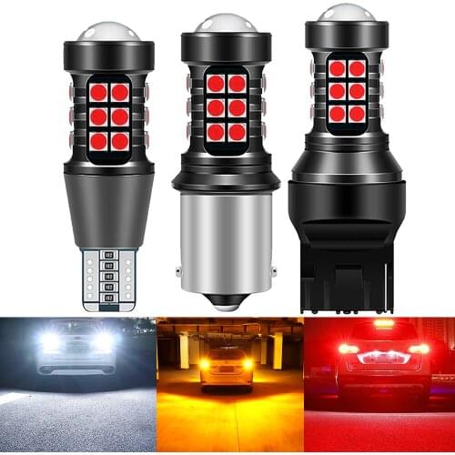 2Pcs P21W LED Canbus 1156 BA15S BAY15D LED Bulb W21/5W P21/5W R5W P27/7W T15 Car Lights 6500K White Brake Light Reverse Lamp DRL