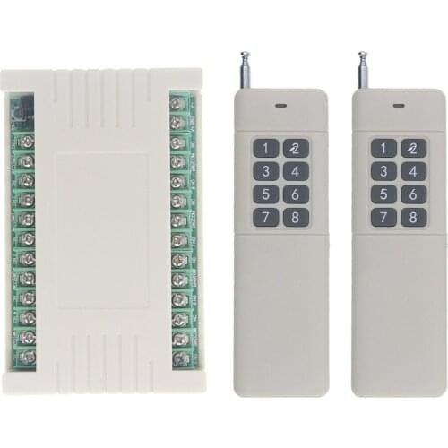 3000m Wide Range High Power 10A Relay DC 12V 24V 8 CH 8CH Wireless RF Remote Control Switch Transmitter & Receiver