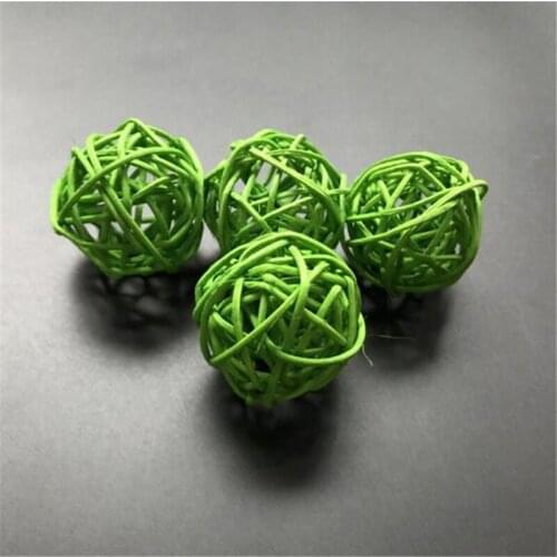 35pcs Green Thailand Rattan Balls for LEDs String Fairy lights Garland Balls for Wedding Christmas Party Decorations