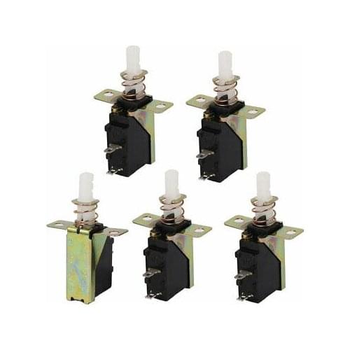 5PCS SPST 2P Spring Loaded Self Locking Micro Power Push Button Switch