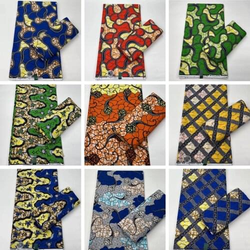 6Yards African Anraka Fabric Real Wax Ratik Stuff Cotton Material Ghana For Sewing Uniform