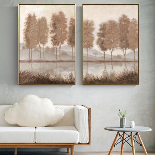 Abstract Canvas Art Prints Golden Color trees Modern Pictures Cuadros Decor Pop Art Canvas Paintings For Living Room Wall Decor