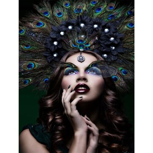 Diamond Embroidery"peacock princess"5D Diy Diamond Painting Full Square round Diamond picture Rhinestones Mosaic at home decor