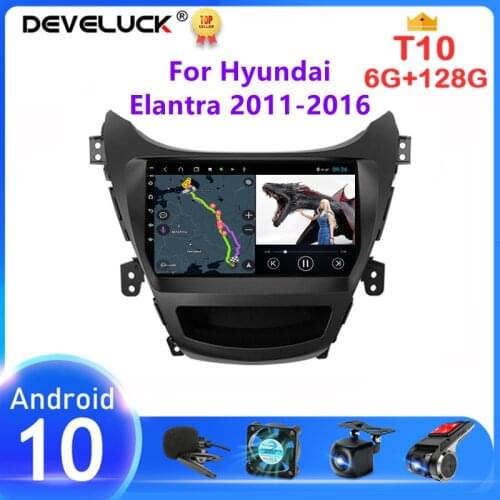Android 10 Car Radio For Hyundai Elantra Avante I35 2011 - 2016 Multimedia Video Player GPS Navigaion 2 din 4G Stereo DVD audio