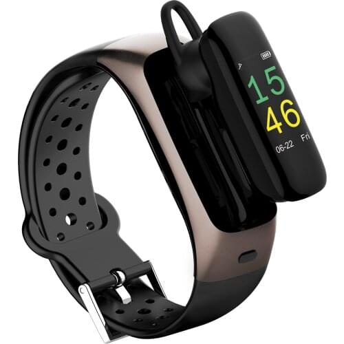 SOUMETIN T88 Wireless Headset BT5.0 Call Smart Racelet Bluetooth Headset Sports To Songs Two-In-One Heart Rate Function Watch