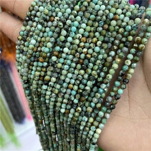 Natural Stone Beads Small Faceted Africa Turquoises Loose Beads 2 3 4 5mm For Bracelet Necklace Jewelry Making