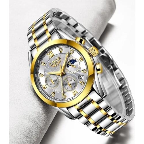 LIGE Luxury Ladies Watch Women Waterproof Rose Gold Steel Strap Women Wrist Watches Top Brand Bracelet Clocks Relogio Feminino