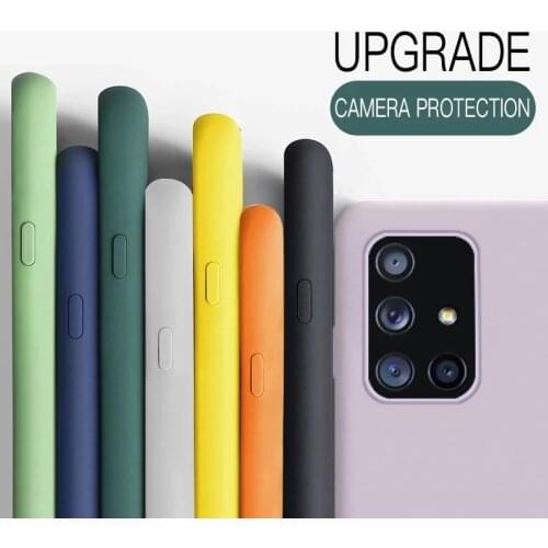 Original Soft Liquid Silicone Case For Samsung A51 A71 A50 A70 A31 A32 A52 A72 A02 A12 A42 A10s A20s A21s A30 A40 M31 M51 Cover