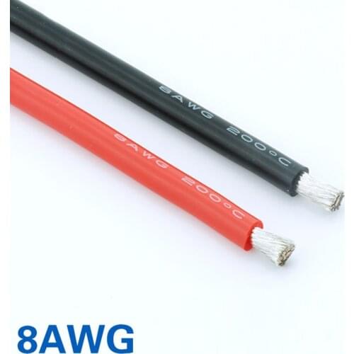 FATJAY RC 1 meter 8AWG flexible soft silicone wire high temperature voltage resistant cable Ultra Flexible Test Line