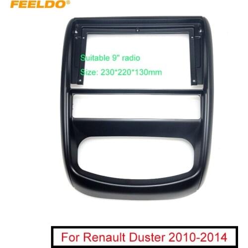 FEELDO Car Stereo 9" 2Din Big Screen Fascia Frame Adapter For Renault Duster Dash Audio Fitting Panel Frame Kit