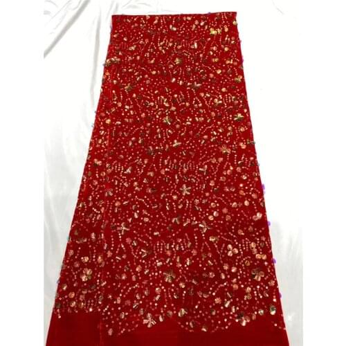 New sequins Nigerian Embroidery Tulle French Lace 8JRB-61520 with velevt mesh sequins african French Lace Fabric