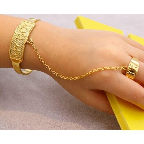 2018 New design gold color small bangle for baby