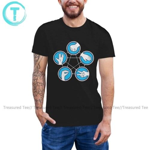 Spock T Shirt Rock Paper Scissor Lizard Spock T-Shirt Awesome Oversize Tee Shirt 100 Cotton Graphic Men Tshirt